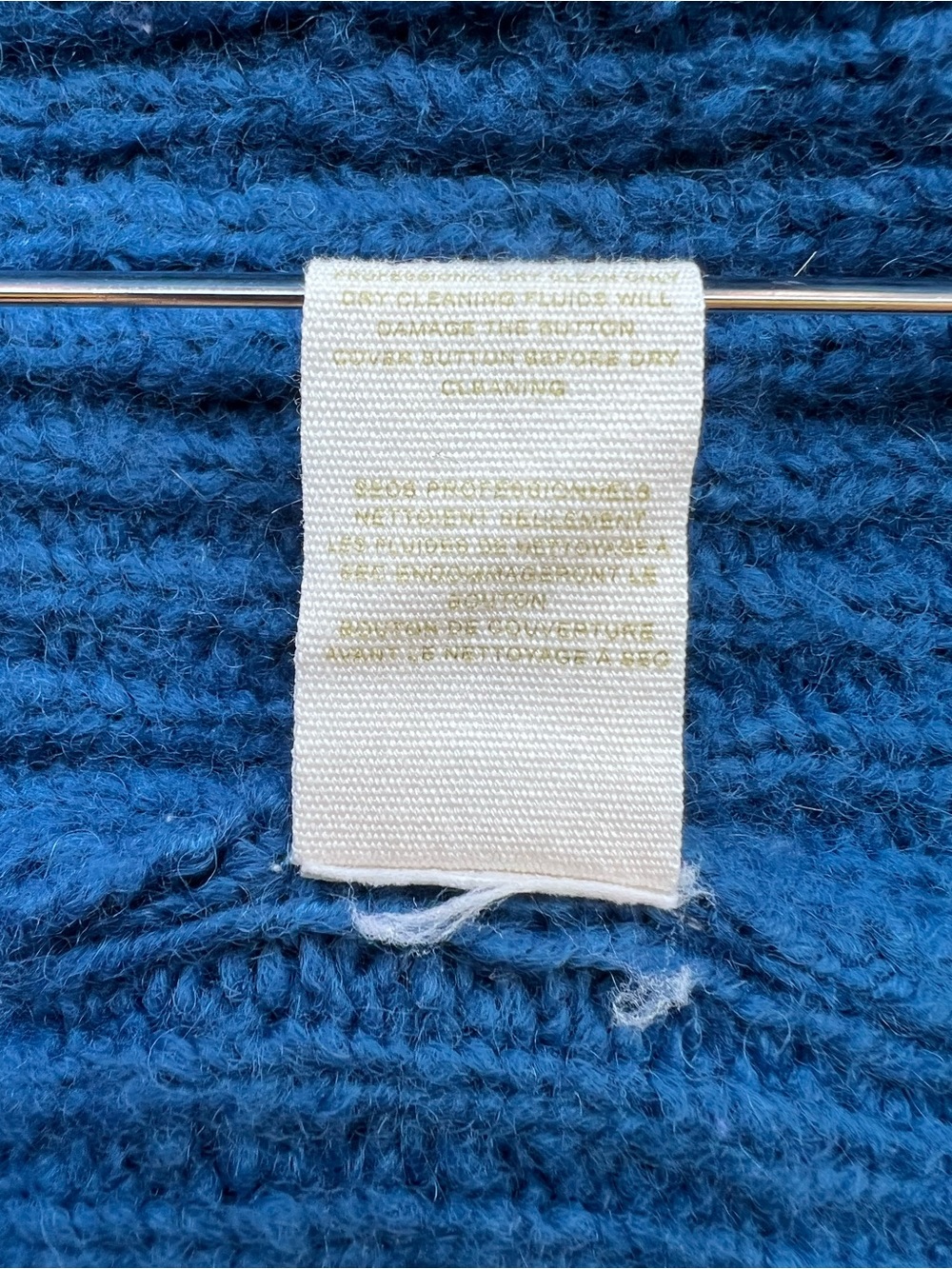 FREE PEOPLE Blue Klara Button Hooded Boho Cardigan Sz M Cozy Artisan Lace Trim - Picture 13 of 13